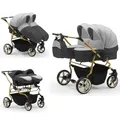 Produktbild: Zwillingskinderwagen 4 in 1 Duet Lux Goldedition inkl. Autositze - 13 Teile - in 20 Farben