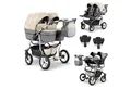 Produktbild: BabyMerc Zwillingswagen Twin Star 5 in 1 inkl. Sportsitze, Autositze und Isos in 16 Farben