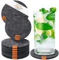 Produktbild: Miqio® Design Filzuntersetzer rund oder eckig für Gläser | Nachhaltige Oekotex Glasuntersetzer aus Filz | 10 Untersetzer für Getränke, Kerzen, Tassen, Bar, Glas | Tisch Deko