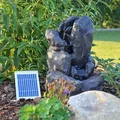 Produktbild: CLGarden Solar Springbrunnen NSP14 mit Akku LED Beleuchtung Gartenbrunnen Kaskadenbrunnen Wasserspiel Solarbrunnen für Garten Balkon Terrasse
