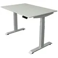 Produktbild: Kerkmann Move 4 elektrisch höhenverstellbarer Schreibtisch lichtgrau rechteckig, T-Fuß-Gestell silber 120,0 x 80,0 cm