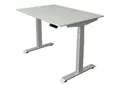 Produktbild: Kerkmann Elektronisch Höhenverstellbar Sitz-Stehschreibtisch Hellgrau T-Fuß 1.200 (B) x 800 (T) x 1.290 (H) mm Metall, Holz