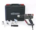 Produktbild: Dino KRAFTPAKET PROFI Heißluftpistole 2000W (60 Temperaturstufen: 50-650°C, programmierbar, Kühlstufe, Luft: 250-500L/min) Heißluftgebläse mit Keramik Heizelement, Display, Memory, Koffer+Zubehör