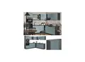 Produktbild: Vicco Eckküche R-Line Solid Anthrazit Blau Grau 247x237 cm modern Küchenschränke Küchenmöbel