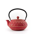 Produktbild: SAKURA Tetsubin Gusseisenkanne 900 ml Ø 16,0 cm Tee-Kanne Rot Gold NEU