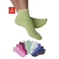 Produktbild: Kurzsocken H.I.S, Damen, Gr. 35-38, bunt (1x rosa, 1x pink, 1x altrosa, 3x blau, 1x braun, 2x grün, 1x ecru), Baumwolle, Elasthan, Polyamid, unifarben, elastisch, Socken, mit verstärkter Ferse und Spitze