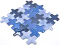 Produktbild: Mosaikfliese Glasmosaik Kombi Puzzle mix blau