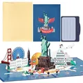 Produktbild: Joyoldelf USA Pop Up Karte, 3D Reisegutschein Geschenkkarte für Amerika Reise oder Flitterwochen, Gutscheinkarte, Reise Gutschein zum Geburtstag, New York Geschenk Karte für Urlaub