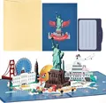 Produktbild: Joyoldelf Pop Up Karte USA 3D Reisegutschein New York Urlaub Geschenkkarte