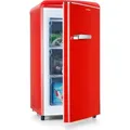 Produktbild: Klarstein Laika Gefrierschrank - 60 Liter Gesamtvolumen, Thermostat mit 5 Stufen, 0 bis -18 °C, 3 Einschübe, freistehend, Retro-Design, rot - Rot