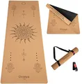 Produktbild: DIVASYA Premium Yogamatte Kork: aus Naturkautschuk & Kork | 100% natürlich & nachhaltig | 183 x 66 x 0,4cm | inkl. Tragegurt | Yoga Matte rutschfest | schadstofffrei | kein TPE | robust & langlebig