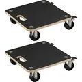 Produktbild: Wiltec 2x Transportroller 380 x 380 x 119 mm mit 250 kg Traglast je Möbelroller, Rollbrett aus Holz mit 4 Lenkrollen