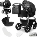 Produktbild: Bergsteiger Capri Kombikinderwagen 3-in-1 – Babywanne, Sportsitz & i-Size Babyschale, Luftreifen, Federung, höhenverstellbarer Griff, faltbar, Zubehör