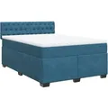 Produktbild: vidaXL Boxspringbett mit Matratze Blau 160x200 cm Samt 3286364