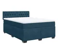 Produktbild: vidaXL Bett Boxspringbett mit Matratze Blau 160x200 cm Samt