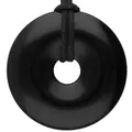 Produktbild: Obsidian, schwarz Donut | 40 mm Anhänger + Baumwollband