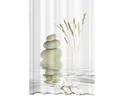 Produktbild: Ekershop Duschvorhang Qualität Textil Digitaldruck Massage Wellness Stone für Duschstange Breite 240 cm (inkl. Ringe), Höhe 200 cm, wasserabweisend, inkl. Ringe, waschbar, bügelbar