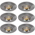 Produktbild: Etc-shop - Led Einbauleuchte Aluminium Deckenstrahler Einbaulampe Rund Flurleuchte Einbaustrahler Set, Zink Eisen Gebürstet, Ip65, 1x Led 4w Warmweiß, D 8,7 Cm, 6er Set