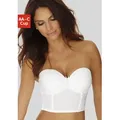 Produktbild: Corsage LASCANA, Damen, Gr. 80, Cup AA, weiß, Obermaterial: 85% Polyamid, 15% Elasthan, Korsagen, mit herausnehmbaren Push-up Kissen, sexy Dessous