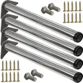 Produktbild: ID Dinkel 4 x Edelstahl Tischfuß Ø60 mm Tischbeine Möbelfuß |Höhe 1100 mm|höhenverstellbar + 30 mm