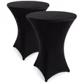 Produktbild: Blumtal Stehtischhusse Stretchbezug Stehtisch Hussen, Elegante Stehtischhusse für Bistrotische schwarz 80 - 85 cm