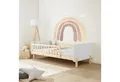 Produktbild: Homestyle4u Kinderbett 90x200 Holzbett Einzelbett Rausfallschutz Gestell Kinderzimmer (Set, mit Lattenrost), Weiß