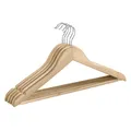 Produktbild: Wenko Formbügel Eco mit Steg und Rockkerbe 45cm, natur, 5-teilig (1 Set)