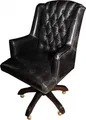 Produktbild: Casa Padrino Luxus Echtleder Chefsessel Büro Stuhl Schwarz Vintage Look Leder
