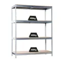 Produktbild: PROREGAL Weitspannregal Wood Yeti Four | HxBxT 200x120x45cm | Fachlast 400kg | Verzinkt Schwerlastregal Metallregal Kellerregal Werkstattregal Lagerregal