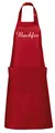 Produktbild: Schnoschi hochwertig bestickte Küchenschürze in Rot, Schürze mit Backfee gestickt