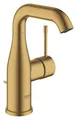 Produktbild: GROHE Essence, Waschtischarmatur, wassersparend (Wasserhahn für das Bad, mit Zugstangen-Ablauf, 19cm hoch, langlebige Oberfläche, einfache Installation am Waschbecken), gold, 23462GN1