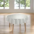 Produktbild: laro runde 140 cm wachstuchtischdecke wachstischdecke abwashbar PVC tischdecke Wachstuch wasserabweisend Garten tischdecke, Muster:Ornament Geprägt Weiß