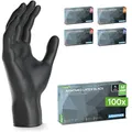 Produktbild: ARNOMED 100x Einweghandschuhe M, Latexhandschuhe Schwarz (1x100 Stk) Einweghandschuhe puderfrei, Handschuhe Latex Einweg, Putzhandschuhe, Latex Handschuhe, Einmal-/Einweg-Handschuhe XS, S, M, L & XL