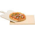 Produktbild: Pizzastein / Brotbackstein-Set PS 16 beige, 35 x 35cm, mit Holzschaufel