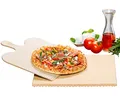 Produktbild: ROMMELSBACHER Pizza-/Brotbackstein Set PS 16 - Stein aus natürlicher Schamotte, lebensmittelecht, 35 x 35 cm, inkl. Holzschaufel