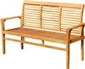 Produktbild: ALEOS. TEAK Design Gartenbank 150cm Parkbank Sitzbank 3-Sitzer Bank Gartenmöbel Holz sehr robust