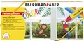 Produktbild: Eberhard Faber 524112 - Fensterkreide Set, 12 Wachsmalstifte für Fenster und Papier, auf glatten Oberflächen mit Wasser abwaschbar