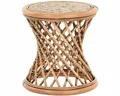 Produktbild: Rattan Hocker Kreuzmuster Fußhocker Beistell-HockerTailliert (Braun gewaschen)