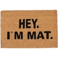 Produktbild: Relaxdays Fußmatte I'M MAT, aus Kokosfasern, rutschfeste Türmatte, innen und draußen, BxT: 60 x 40 cm, natur/schwarz