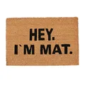 Produktbild: Relaxdays Fußmatte I'M MAT, aus Kokosfasern, rutschfeste Türmatte, innen und draußen, BxT: 60 x 40 cm, natur/schwarz