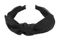 Produktbild: axy Haarreif mit Schleife 13 cm x 4,5 cm aus Glanz Stoff, Damen Haarband Vintage Hairband Stirnband Haarreifen HRS1B (Schwarz)