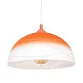 Produktbild: Licht-Erlebnisse Hängelampe Glas Metall Orange Weiß Wohnzimmer Küche B:30 cm E27 rund blendarm Retro Design Hängeleuchte Esstisch ADANIA