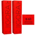 Produktbild: Schwarzkopf Igora Royal 2 x 60 ml 6-63 dunkelblond schoko matt Haarfarbe Cremefa