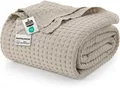 Produktbild: Baumwoll Waffeldecke 300 GSM Khaki - 228 x 228 cm, weiche, leichte, atmungsak...