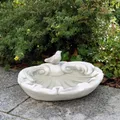 Produktbild: gartendekoparadies.de Gartenfigur Vogel-Tränke Blatt, Vogelbad, Steinfigur, H. 13 cm, 11 kg, Frostsicher