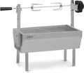 Produktbild: Klarstein 2-in-1 Rotisserie Grill mit Motor, Mini-Grill mit Drehspieß, Elektrischer Spießgrill für Hähnchen & Spanferkel, Grill mit Motor, Spieß Grill mit Edelstahl-Rost, Holzkohlegrill mit Rollen