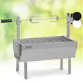 Produktbild: Klarstein 2-in-1 Rotisserie Grill mit Motor, Mini, mit Drehspieß, Elektrischer Spießgrill für Hähnchen & Spanferkel, Spieß Grill mit Edelstahl-Rost, Holzkohlegrill mit Rollen