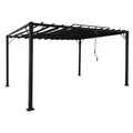 Produktbild: Mendler Pergola HWC-L40, Garten Lamellen-Pavillon Terrassenüberdachung, 8cm-Alu-Gestell Stoff/Textil, 3x4m a 98769+98770
