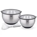 Produktbild: Servierschüsselset Primo, Hochwertige Edelstahl Rühr & Salatschüsseln mit Sch...