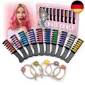 Produktbild: Magicat Premium Haarkreide Set - 10 Haarfarben für Kinder und 5 Haargummis I